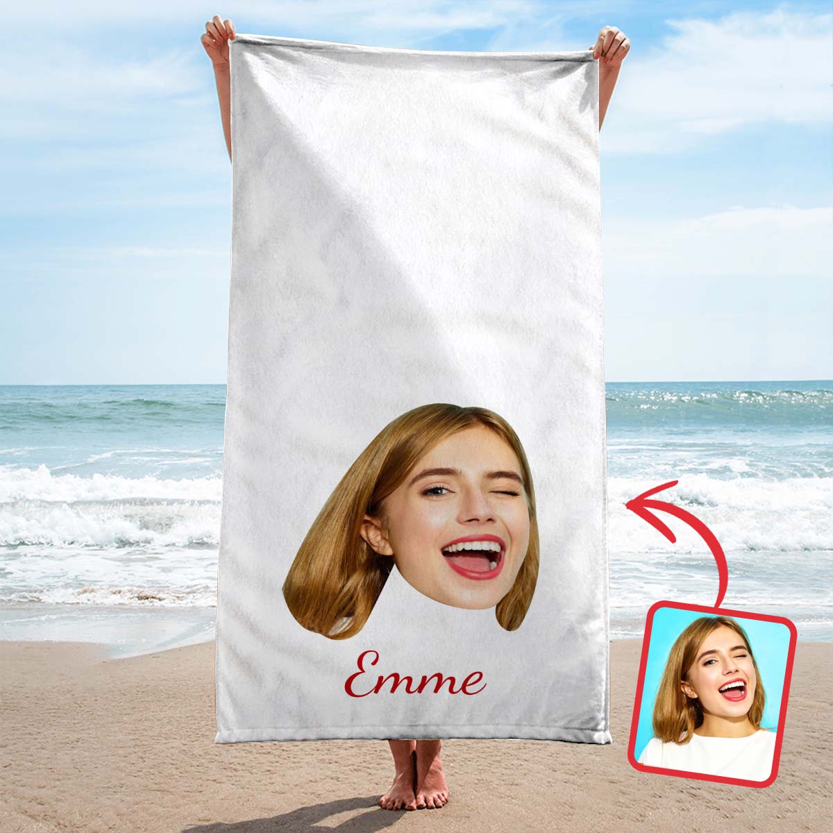 Serviette de plage personnalisée à motif amusant