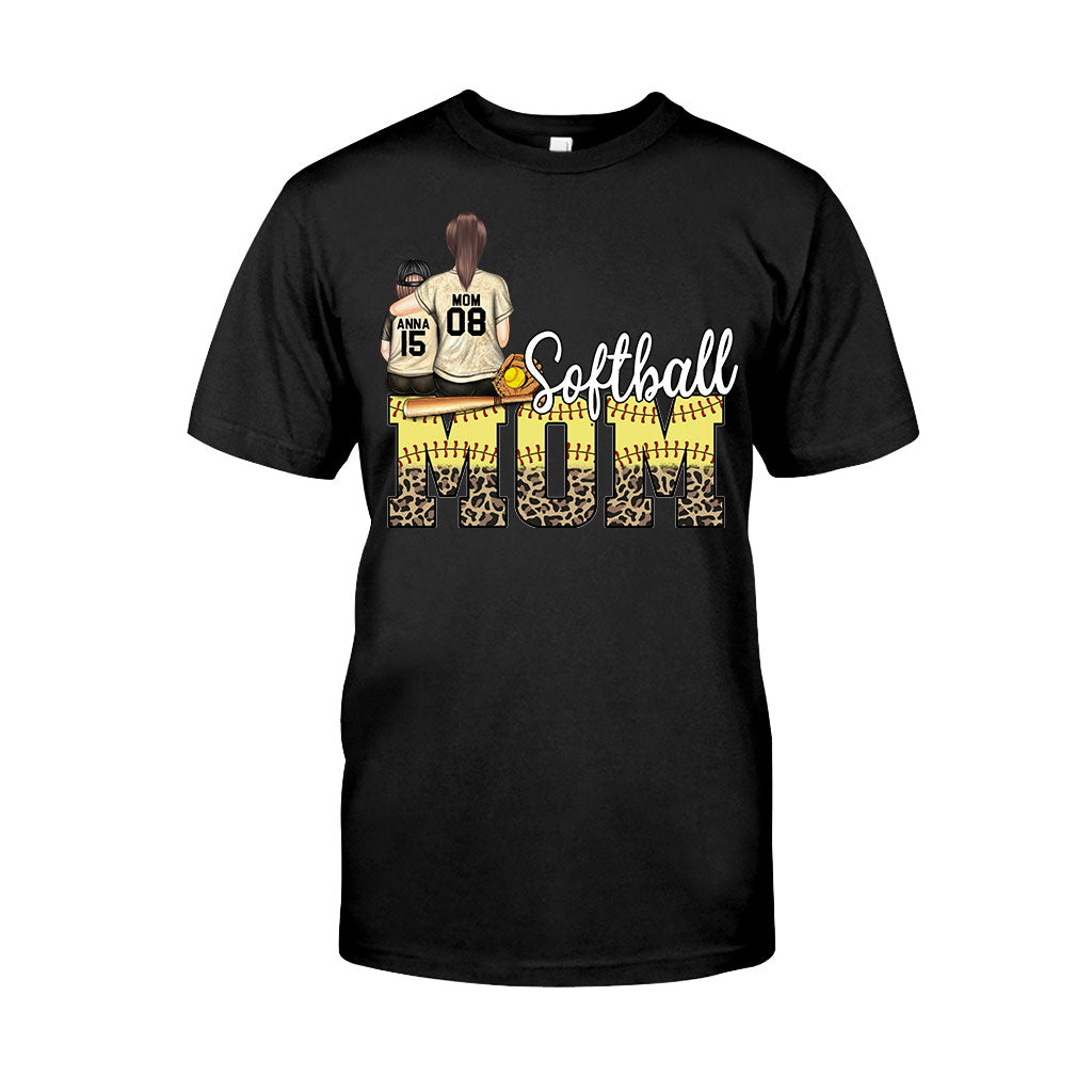 Maman de joueuse de softball - Cadeau de softball pour maman - T-shirt et sweat à capuche personnalisés