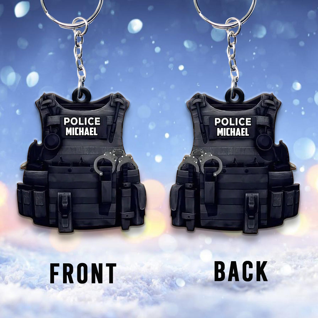 Police Officer Armor - Personalized Police Officer Keychain