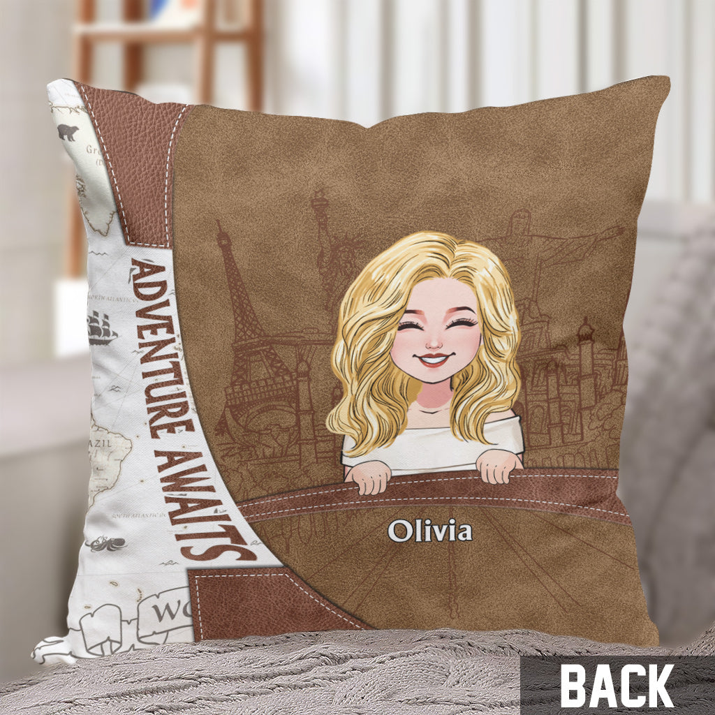 L'aventure vous attend - Coussin de voyage personnalisé