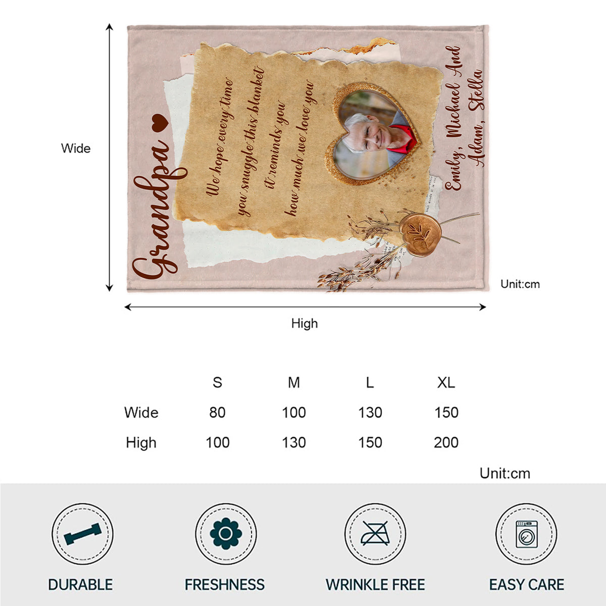 Grandma Mama - Gift for grandma, mom, dad, grandpa, aunt, uncle, sister, brother, husband, wife, friend - Personalized Blanket