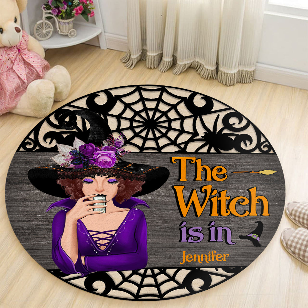 The Witch Is In - Personalized Witch Round Rug