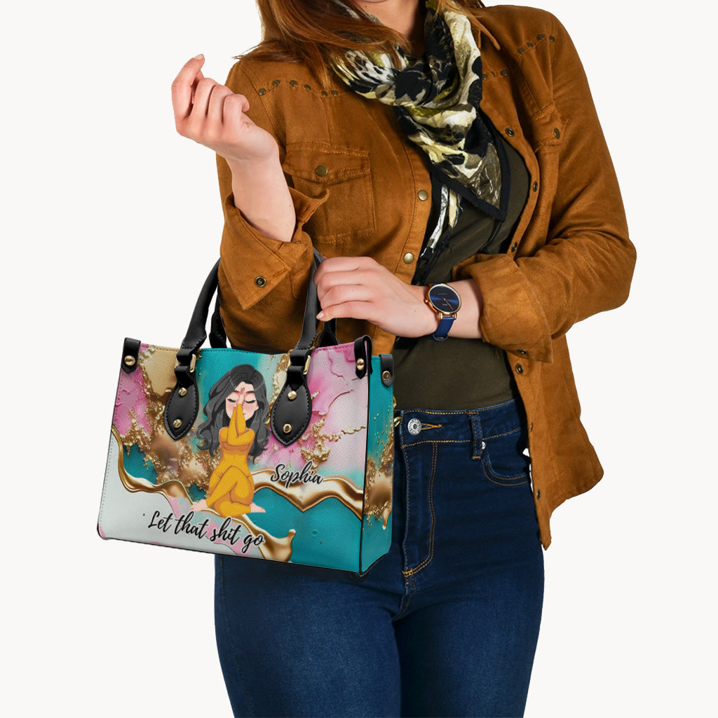 Lâchez prise - Sac à main de yoga personnalisé en cuir