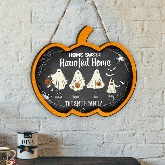 Home Sweet Haunted Home - Personalized Family Wood Sign
