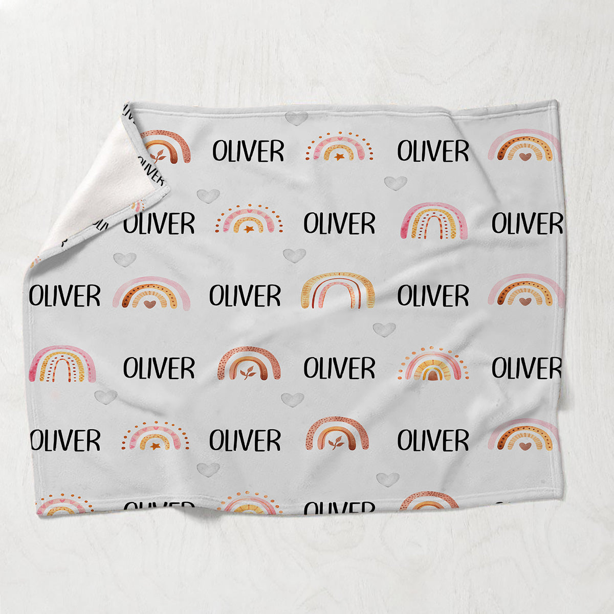 Custom Name Retro Rainbow - Personalized grandson Blanket