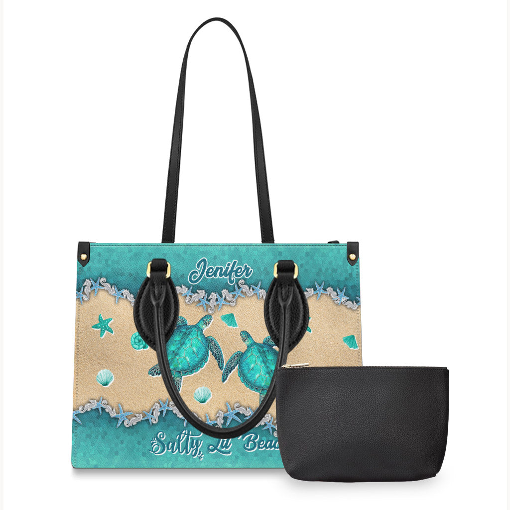Salty Lil' Beach - Sac à main personnalisé en cuir de tortue
