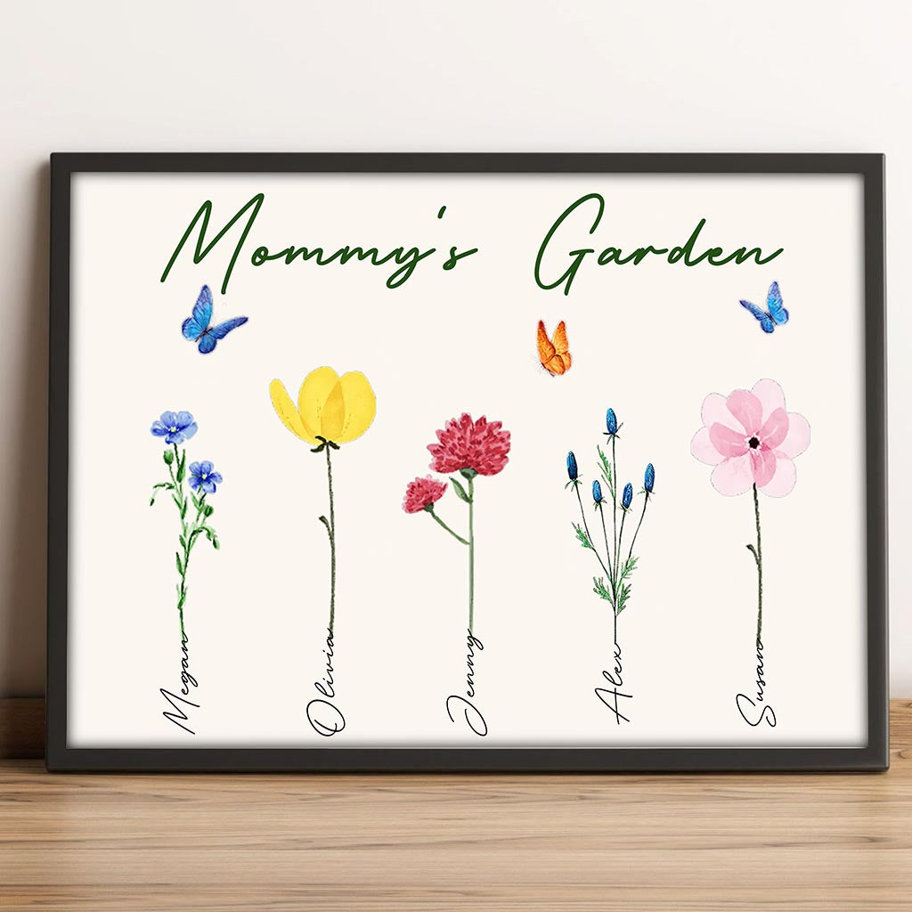 Le jardin de grand-mère - Cadeau pour grand-mère, grand-père, maman, papa - Toile et affiche personnalisées