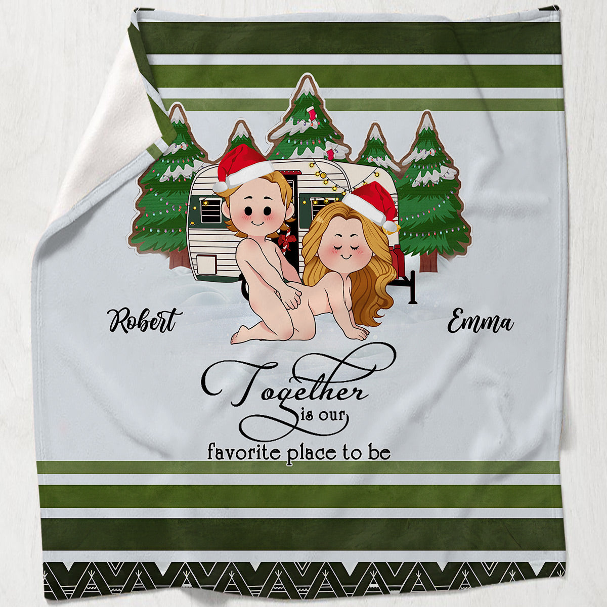 Être ensemble, c'est notre endroit préféré - Couverture de camping personnalisée