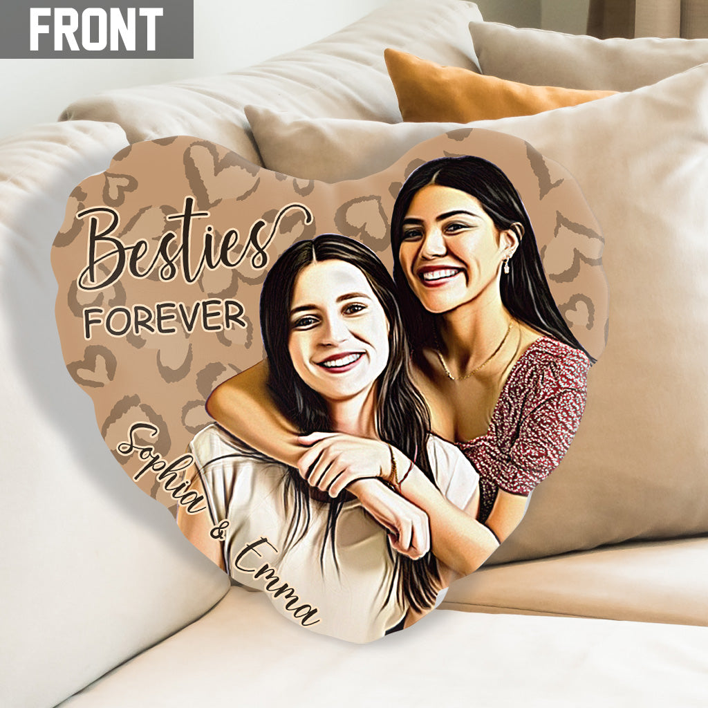 Meilleures amies pour toujours - Coussin personnalisé en forme de meilleure amie