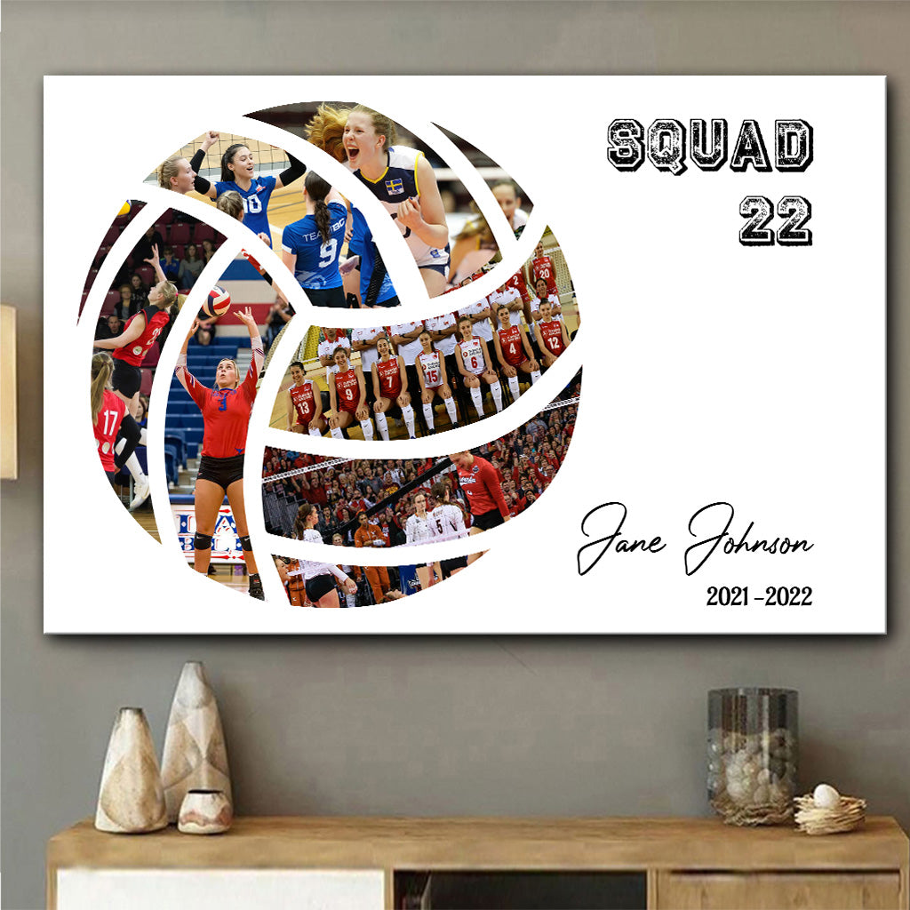 J'adore le volley-ball ! Toile et affiche personnalisées sur le thème du volley-ball.