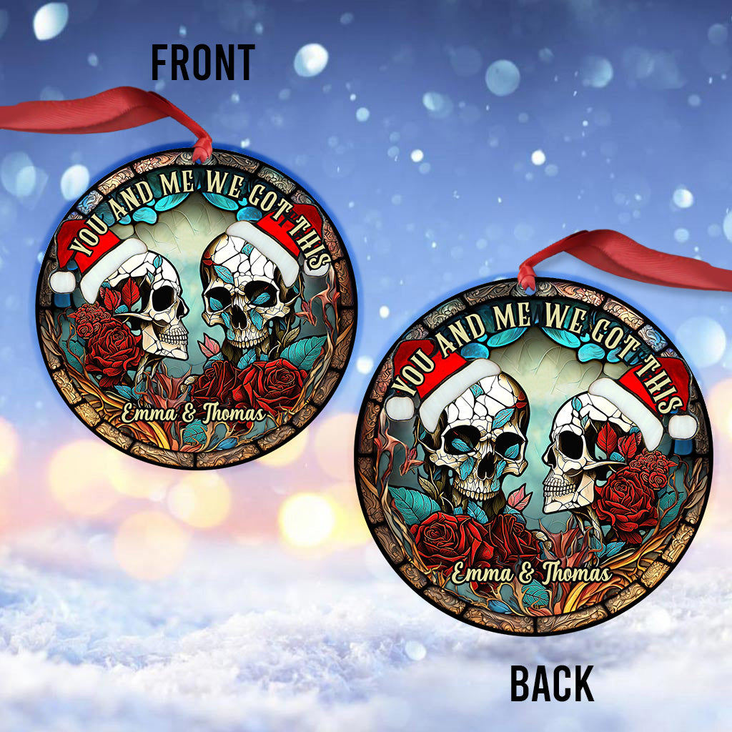 Couple de crânes - Ornement de crâne personnalisé