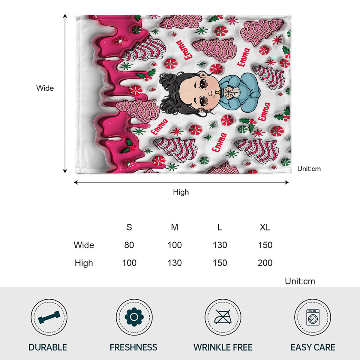 Merry Christmas Kids - Personalized Kid Blanket