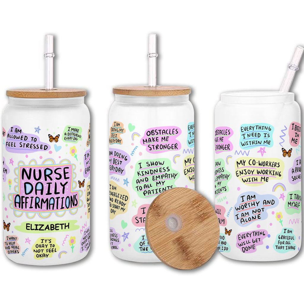 Affirmation quotidienne pour infirmière - Verre personnalisé pour infirmière