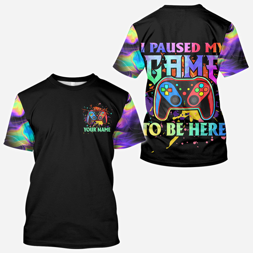 J'ai mis mon jeu en pause pour être ici - T-shirt personnalisé inspiré des jeux vidéo