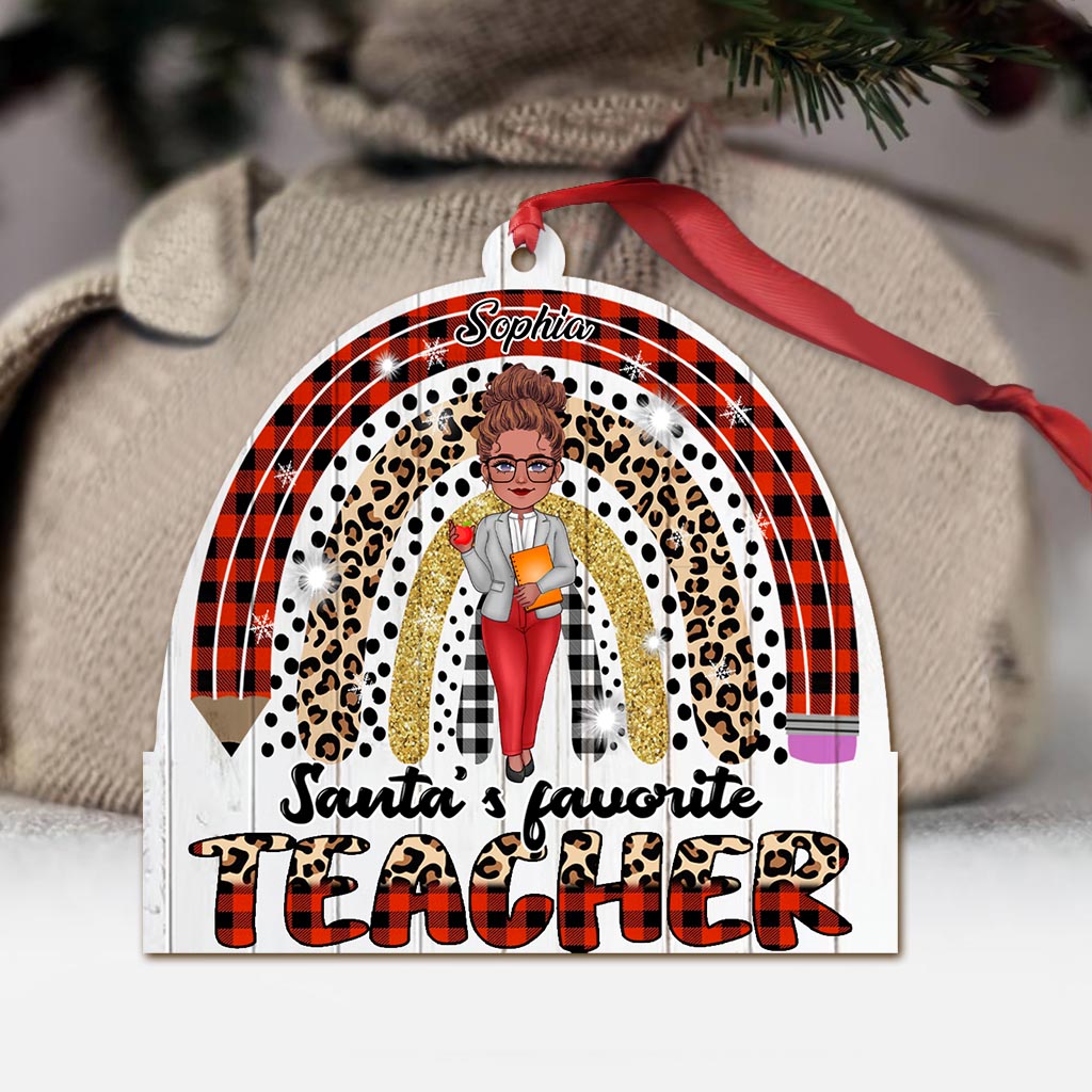Santa's Favorite Teacher - Personalized Teacher Ornament