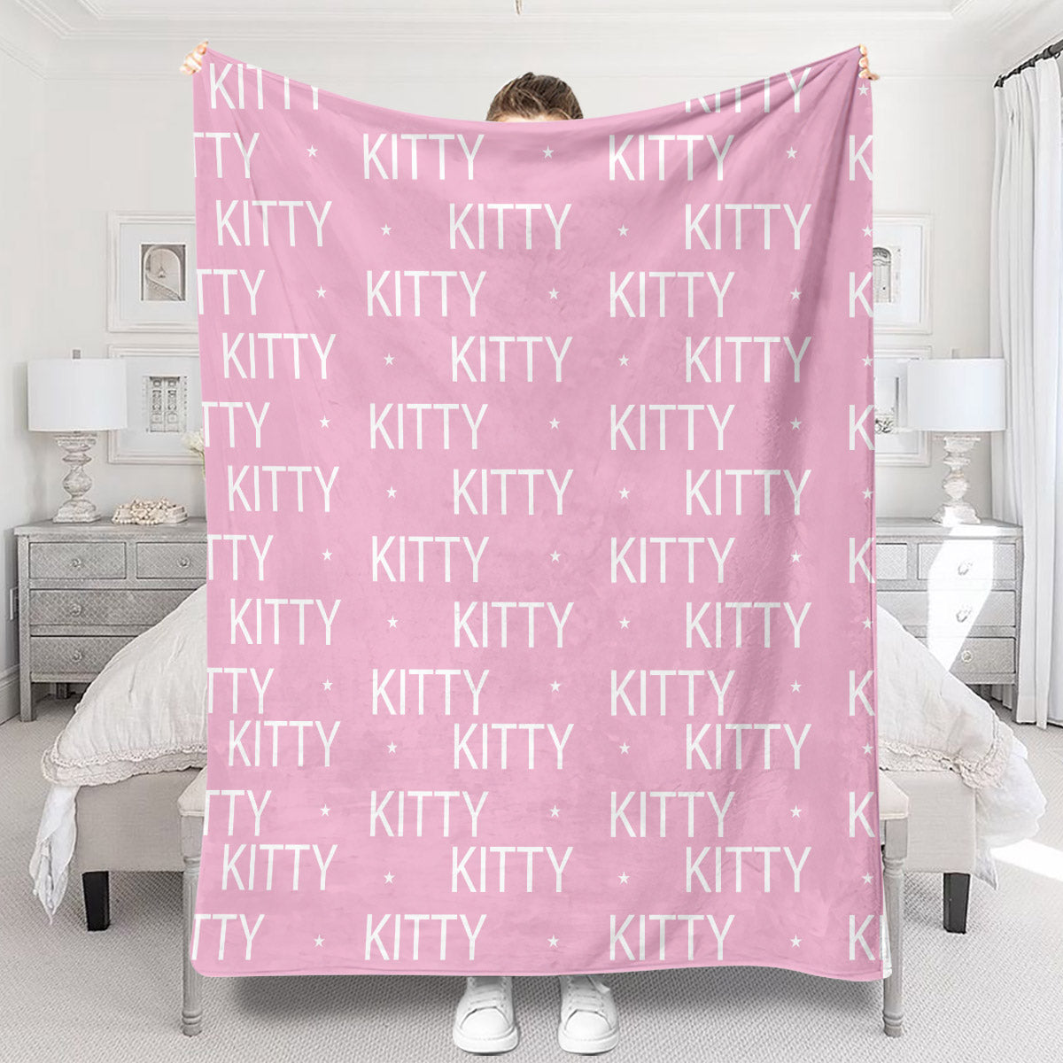 Custom Cat Name Pattern - Personalized Cat Blanket
