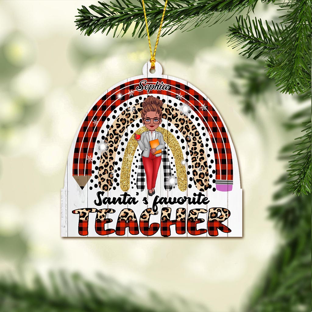 Santa's Favorite Teacher - Personalized Teacher Ornament
