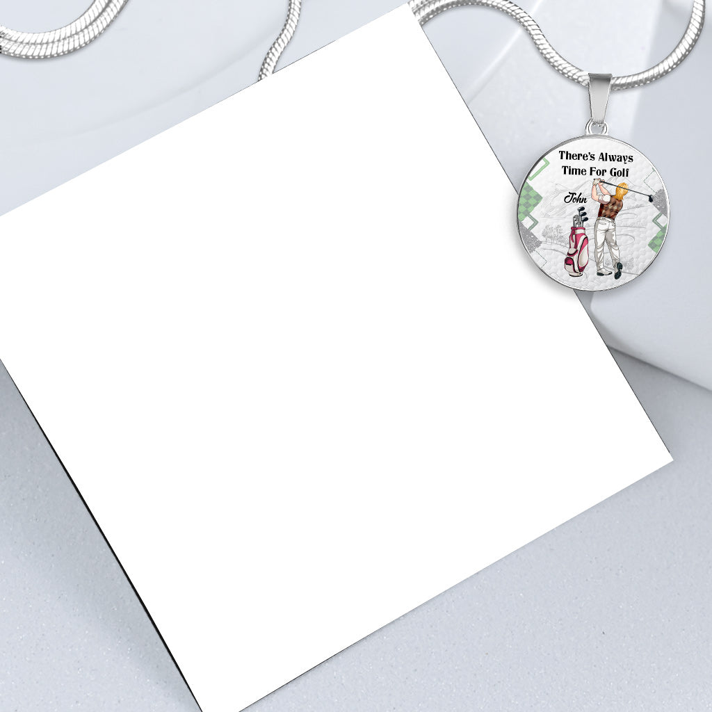 Il y a toujours du temps pour le golf - Collier pendentif personnalisé sur le thème du golf