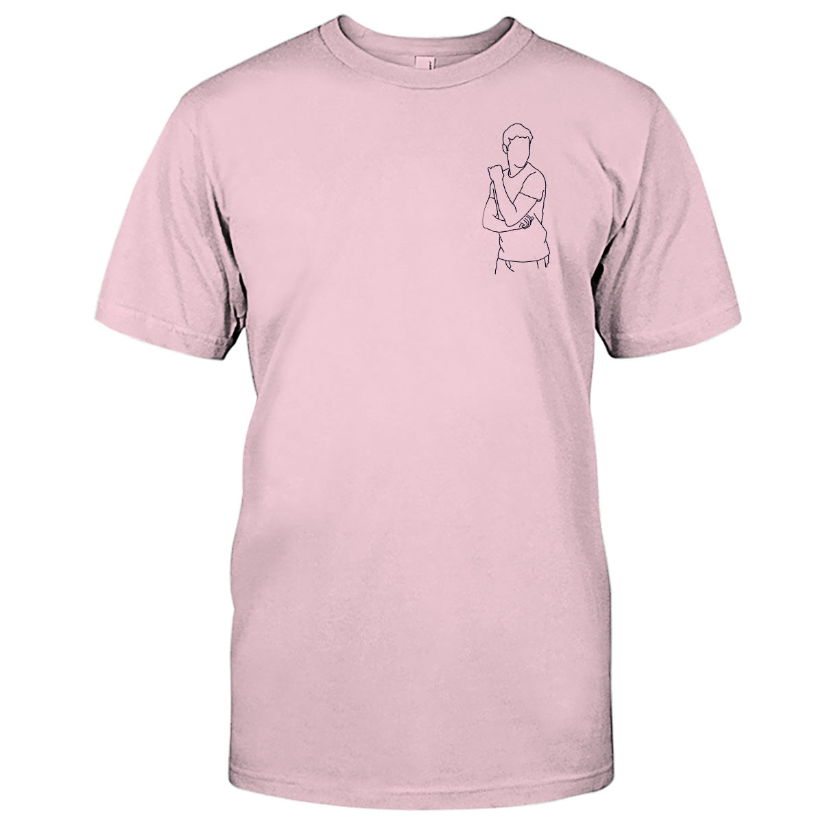 Custom Line Art - Personalized grandson Embroidered T-shirt