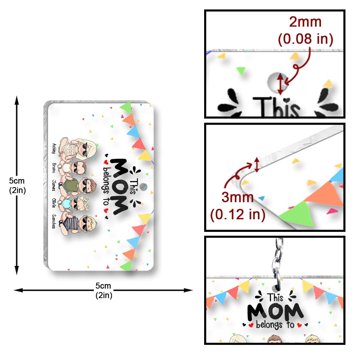 My Favorite People - Gift for grandpa, grandma, brother, sister, mom, dad, uncle, aunt - Personalized Keychain