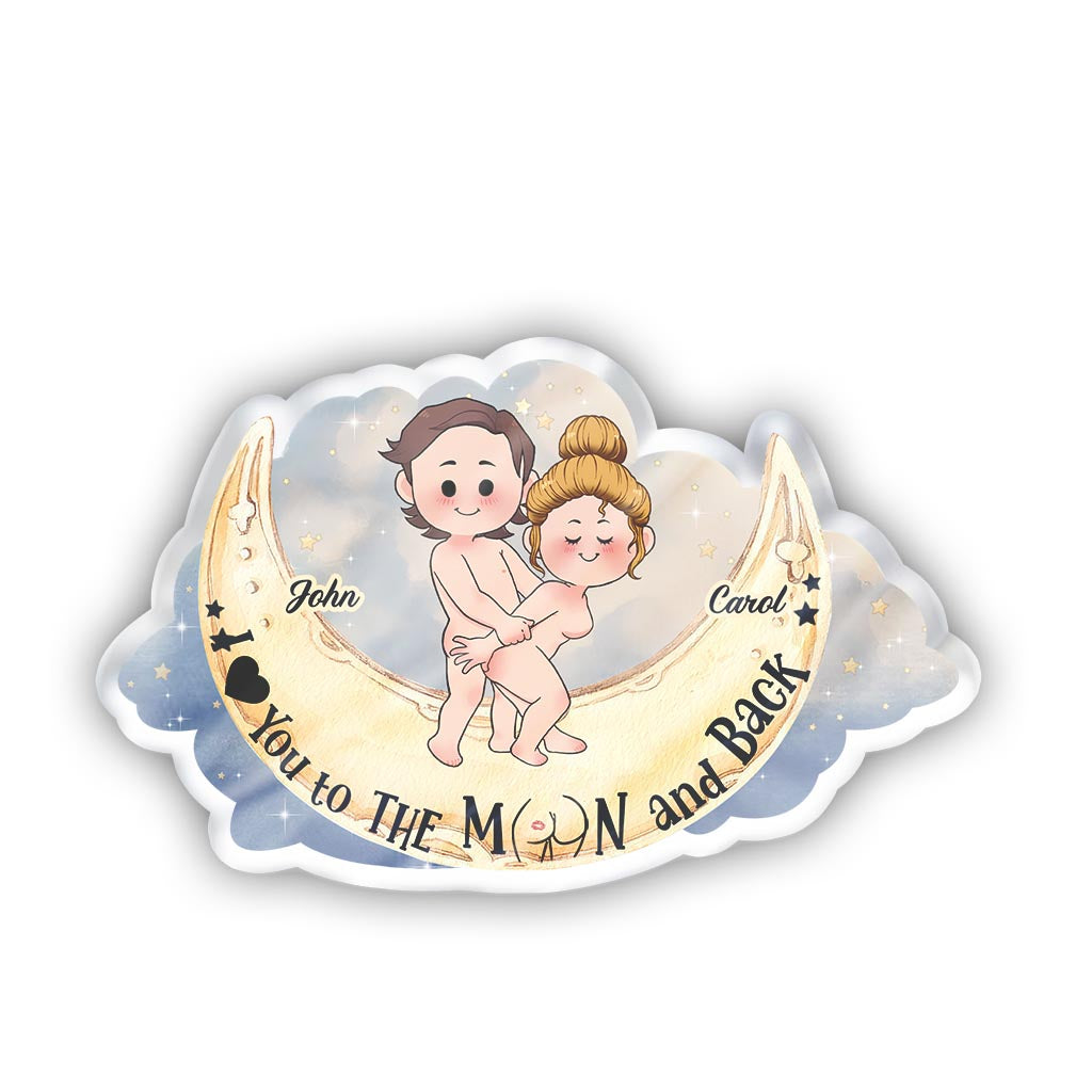 Je t'aime jusqu'à la lune et retour - Coussin personnalisé pour couple