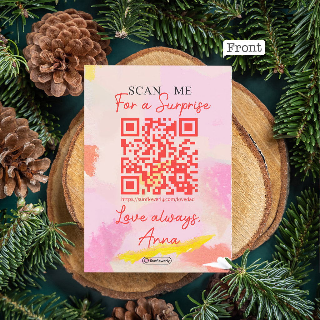 Je t'aime, ma fille - Carte de vœux personnalisée avec QR code