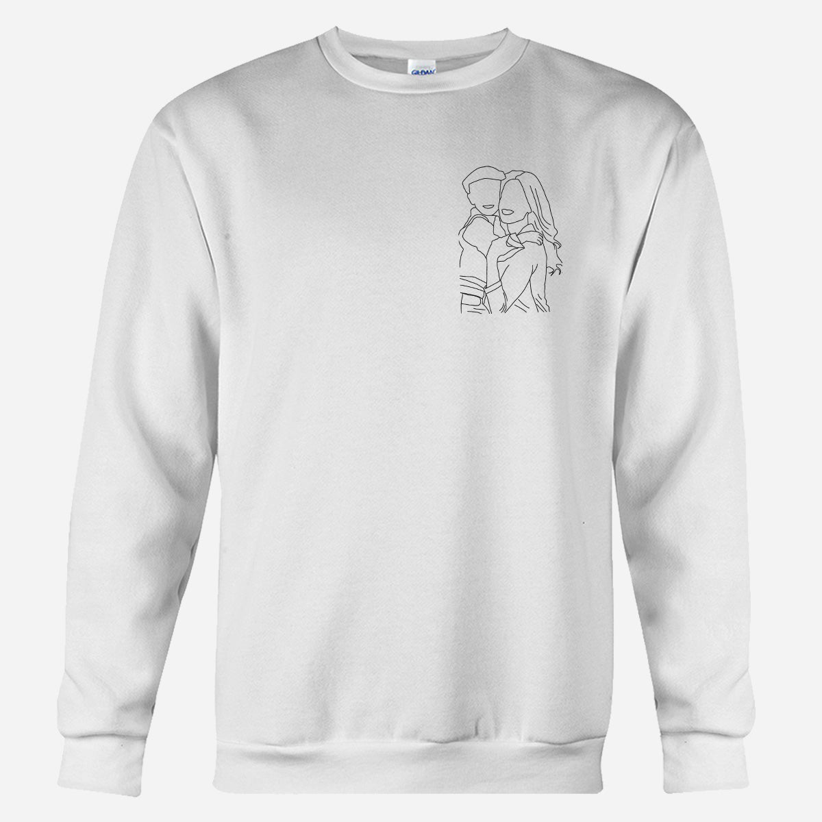 Pull brodé personnalisé pour tante - Illustration au trait