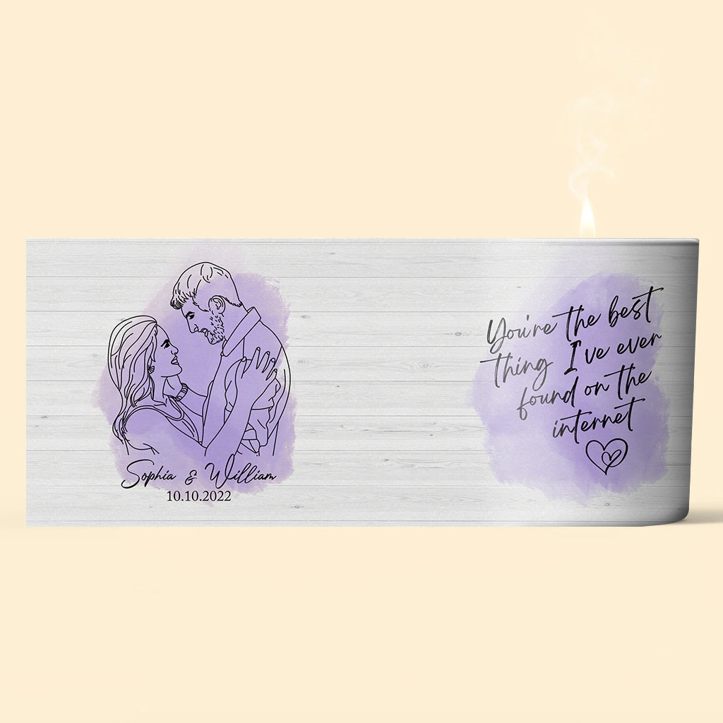 Meilleure trouvaille sur Internet : bougie personnalisée pour couple avec couvercle en bois