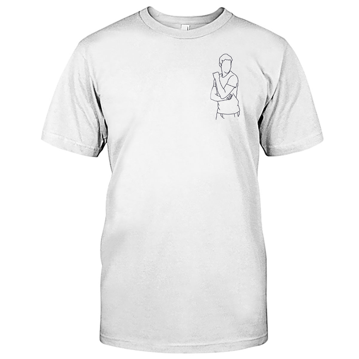 T-shirt brodé personnalisé avec motif de ligne - T-shirt brodé personnalisé pour fils