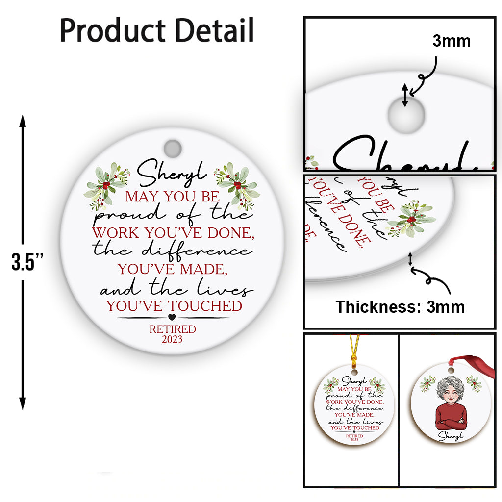 Soyez fier de votre travail - Ornement personnalisé pour retraité