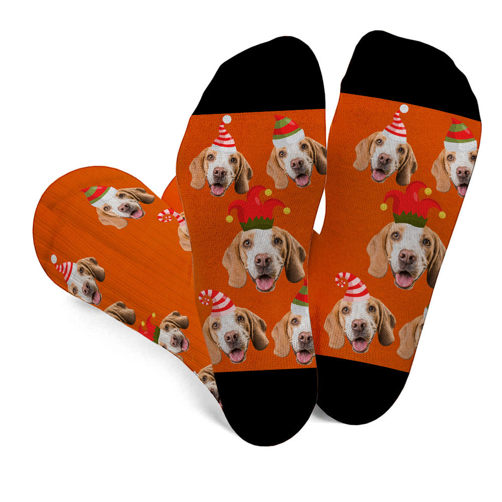 Chaussettes personnalisées avec photo de votre animal de compagnie - Cadeau pour les amoureux des chiens - Chaussettes personnalisées