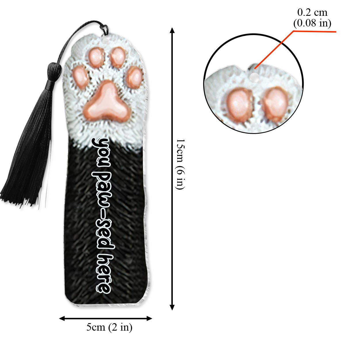 Vous avez posé votre patte ici - Marque-page personnalisé (Imprimé recto verso)