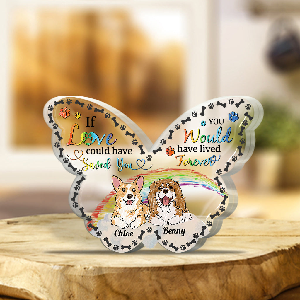 Amoureux des chiens et des chats - Plaque acrylique personnalisée en forme de chien