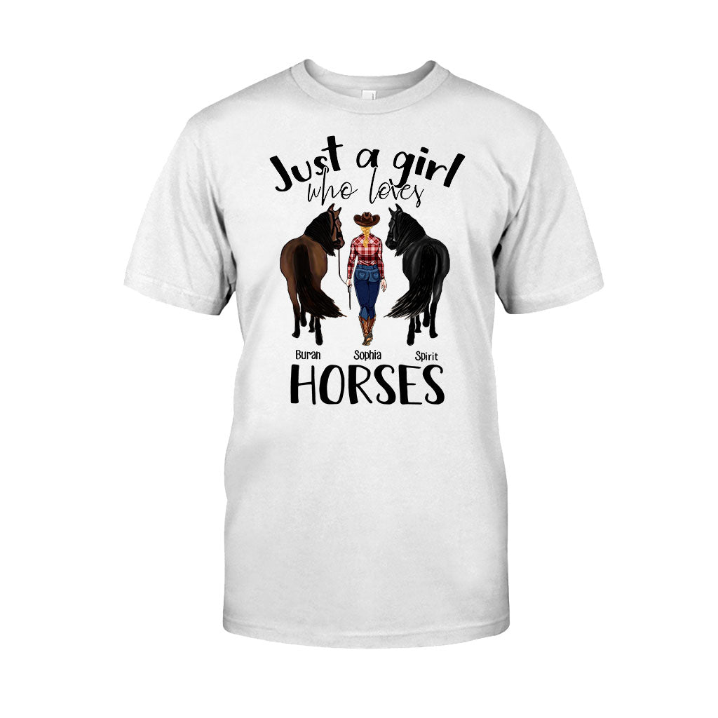 Juste une fille qui aime les chevaux - T-shirt et sweat à capuche personnalisés avec motif cheval