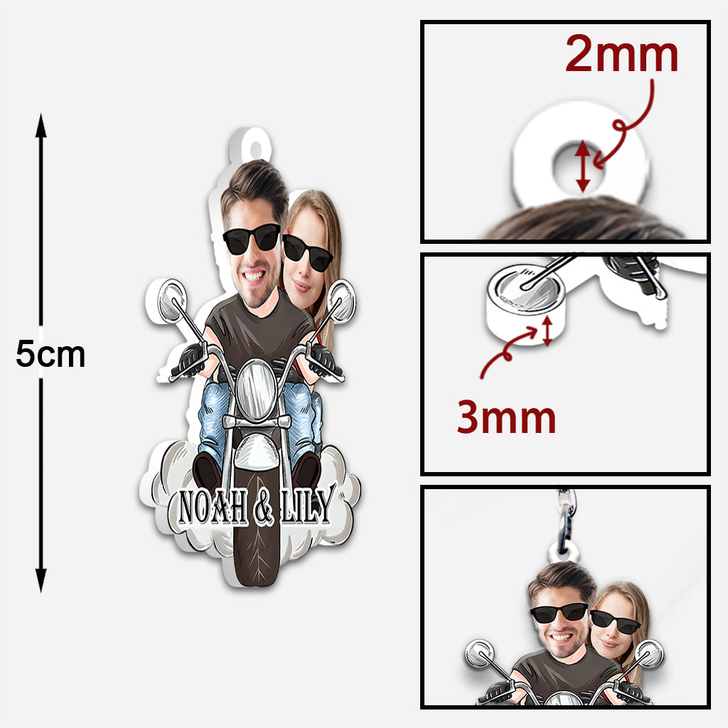 Je serai toujours là - Cadeau motard pour mari, femme, petit ami, petite amie - Porte-clés personnalisé