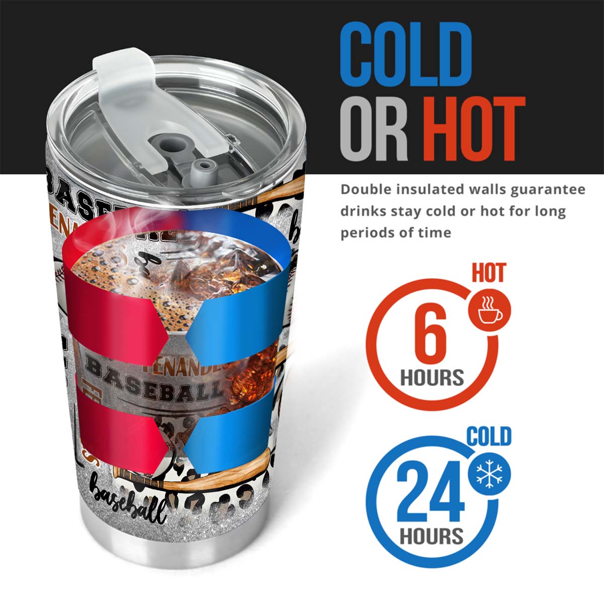 Gobelet isotherme personnalisé « À mon époque baseball »