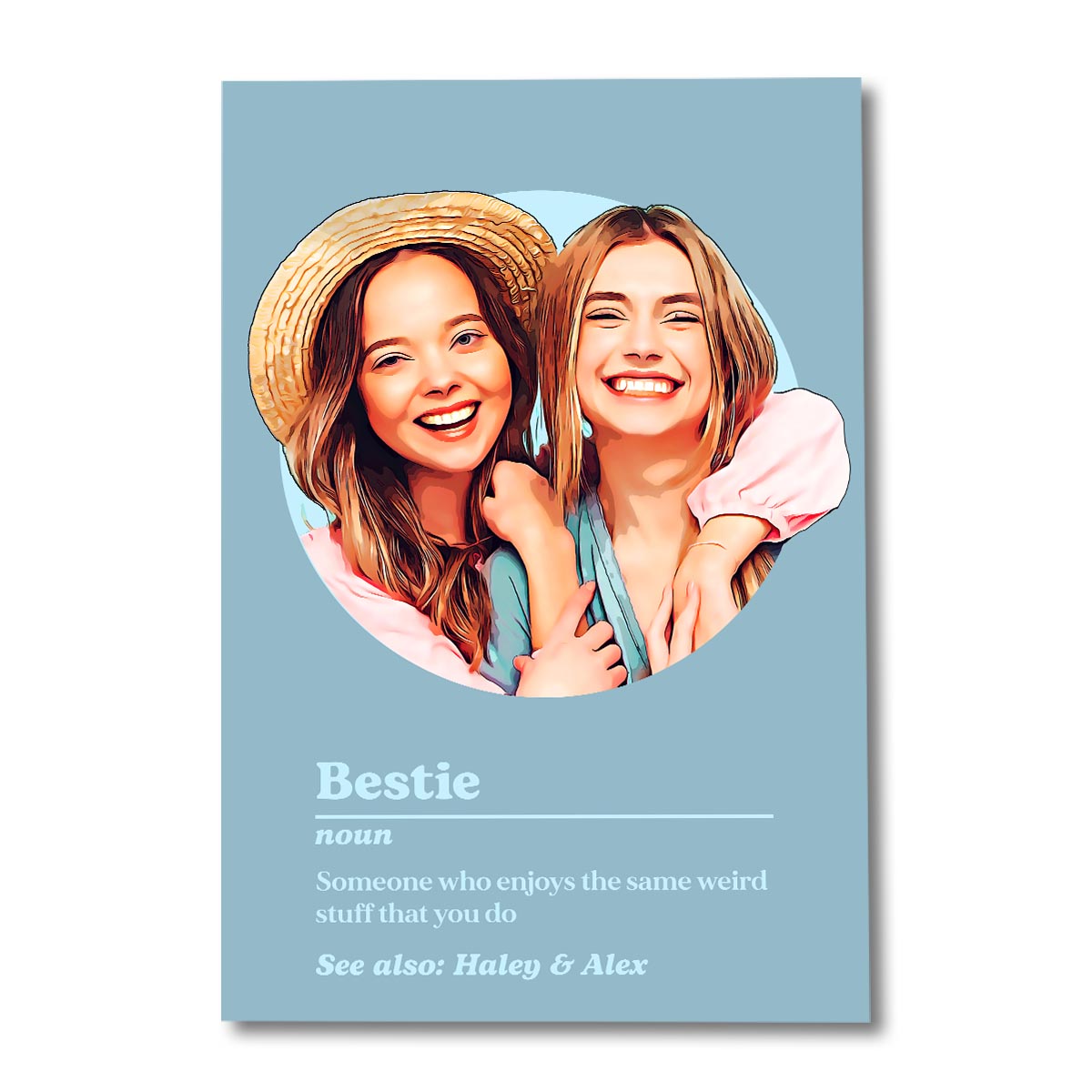 Définition du portrait de meilleure amie - Toile et affiche personnalisées pour meilleure amie