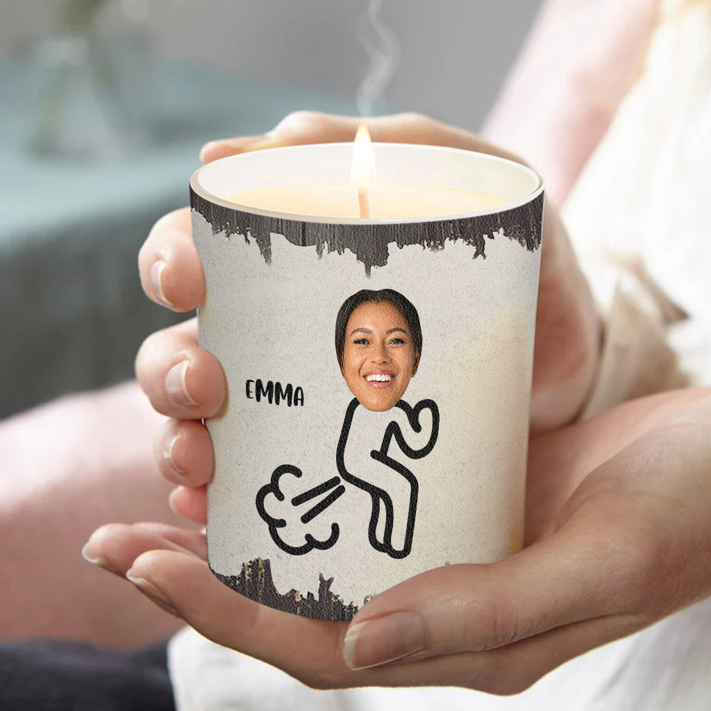 Extincteur de pets - Cadeau pour papa, grand-mère, grand-père, maman, oncle, tante, fils, fille, frère, sœur, petite-fille, petit-fils, mari, femme, petit ami, petite amie, ami - Bougie personnalisée avec couvercle en bois