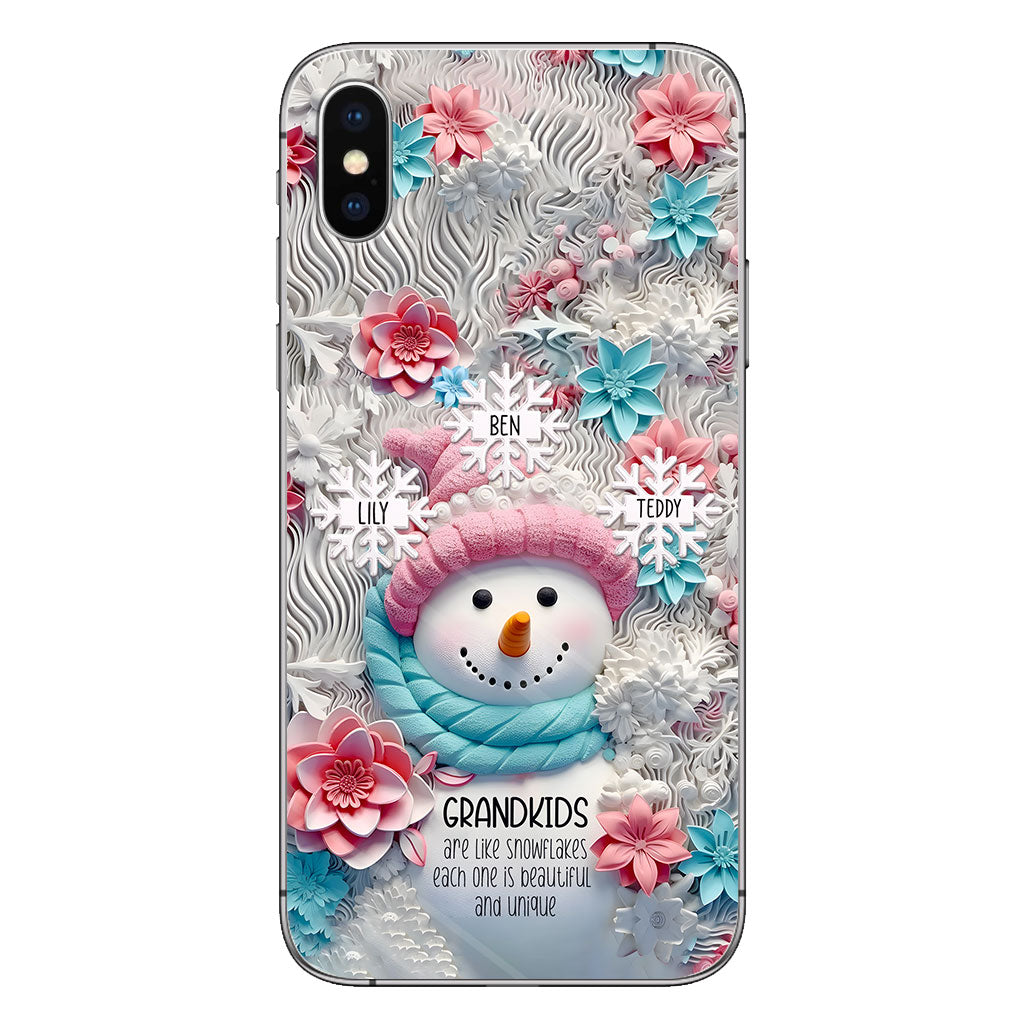 Les petits-enfants sont comme des flocons de neige - Cadeau pour grand-mère - Coque de téléphone personnalisée