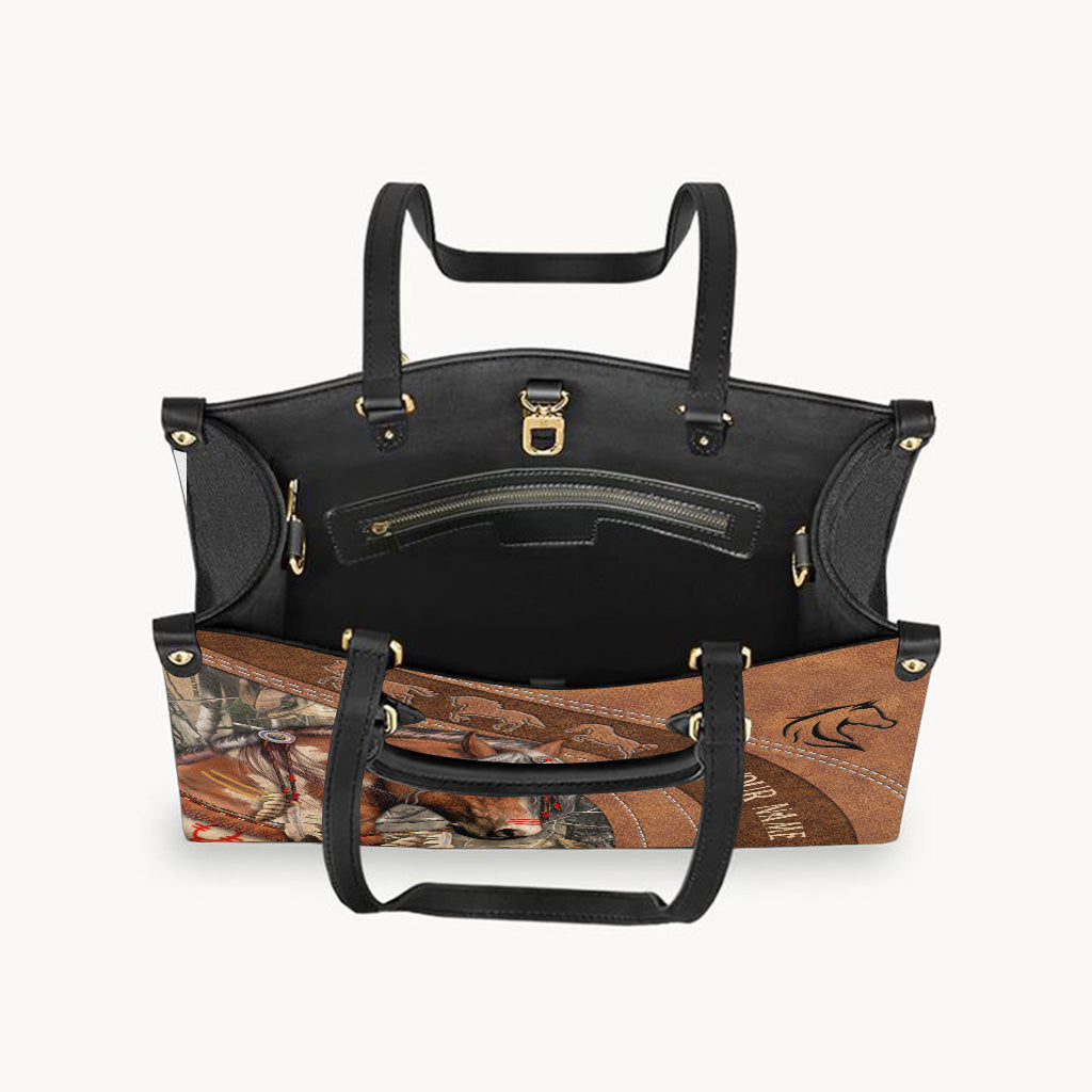 Sac à main en cuir personnalisé « Amour des chevaux »