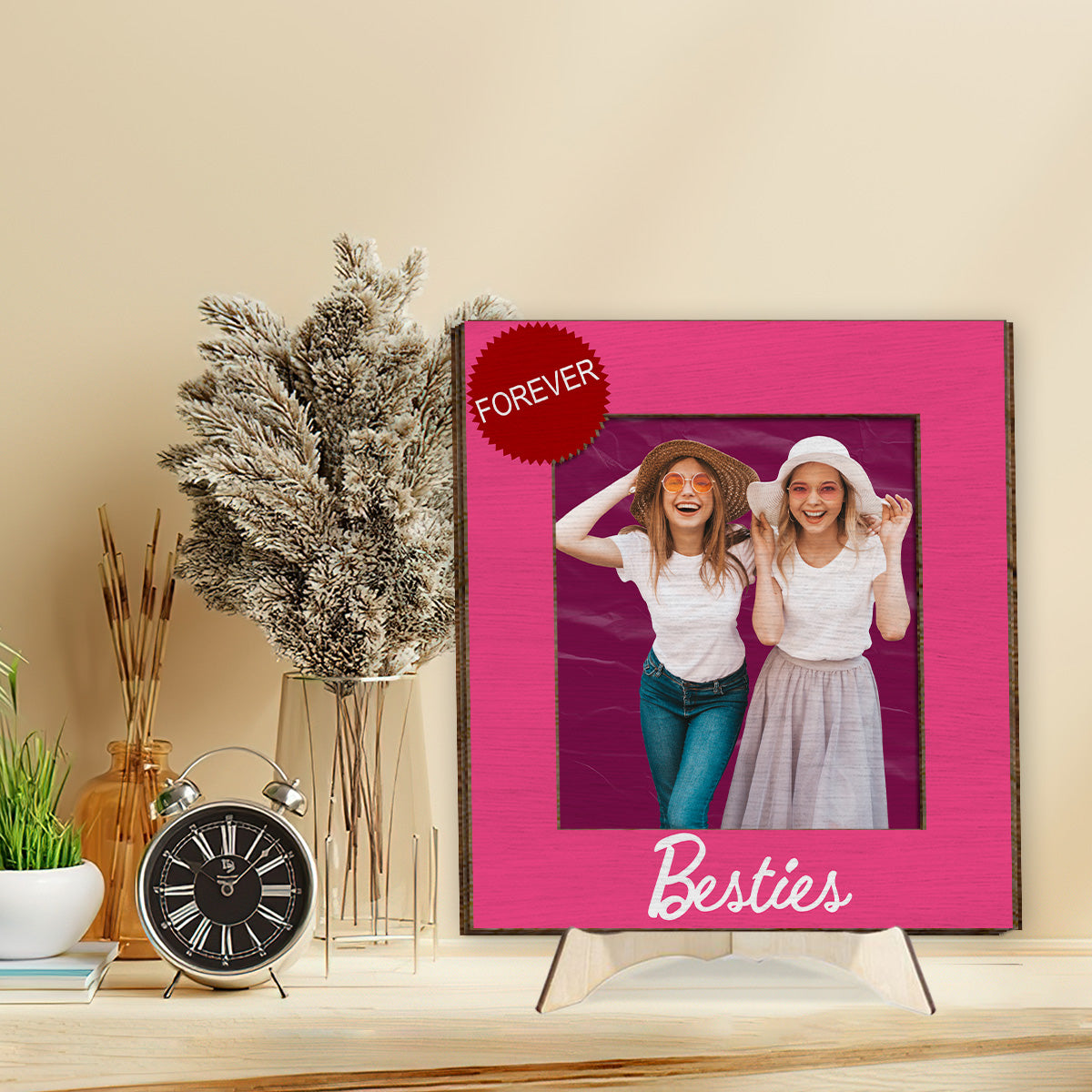 Meilleures amies pour toujours - Plaque en bois personnalisée à 2 couches