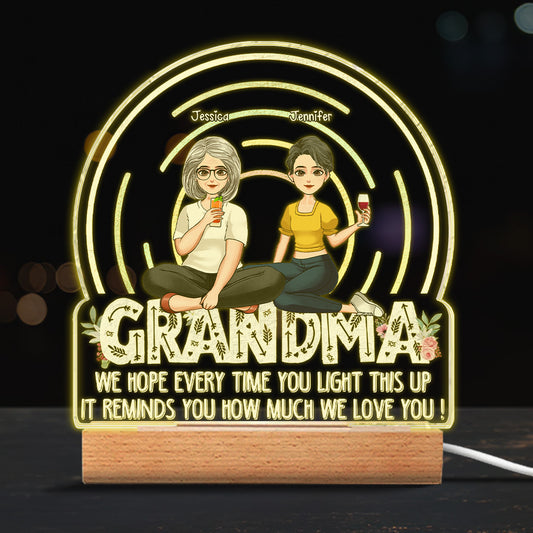Nous espérons que chaque fois que vous allumerez votre lampe, vous l'aimerez. - Cadeau pour maman, grand-mère - Plaque lumineuse personnalisée