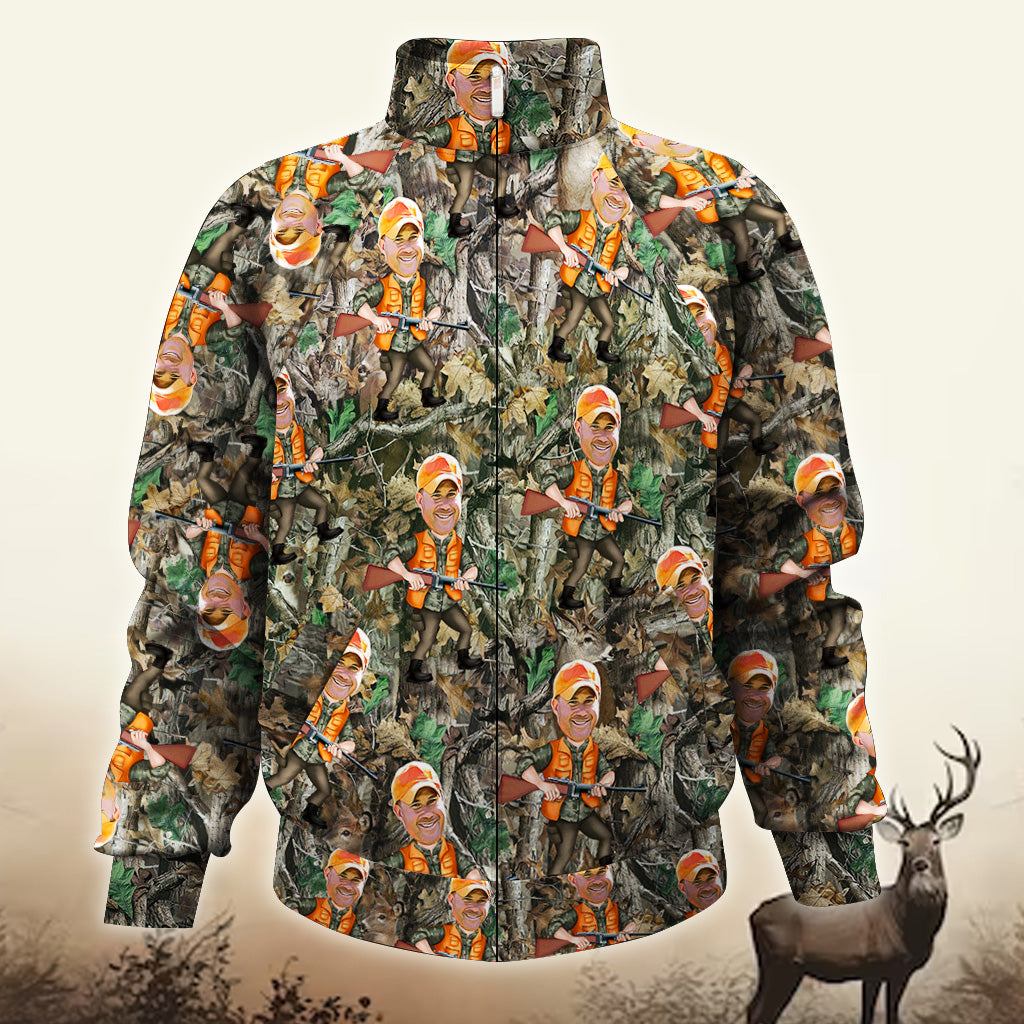 Veste de chasse personnalisée avec photo intégrée - Veste zippée de chasse