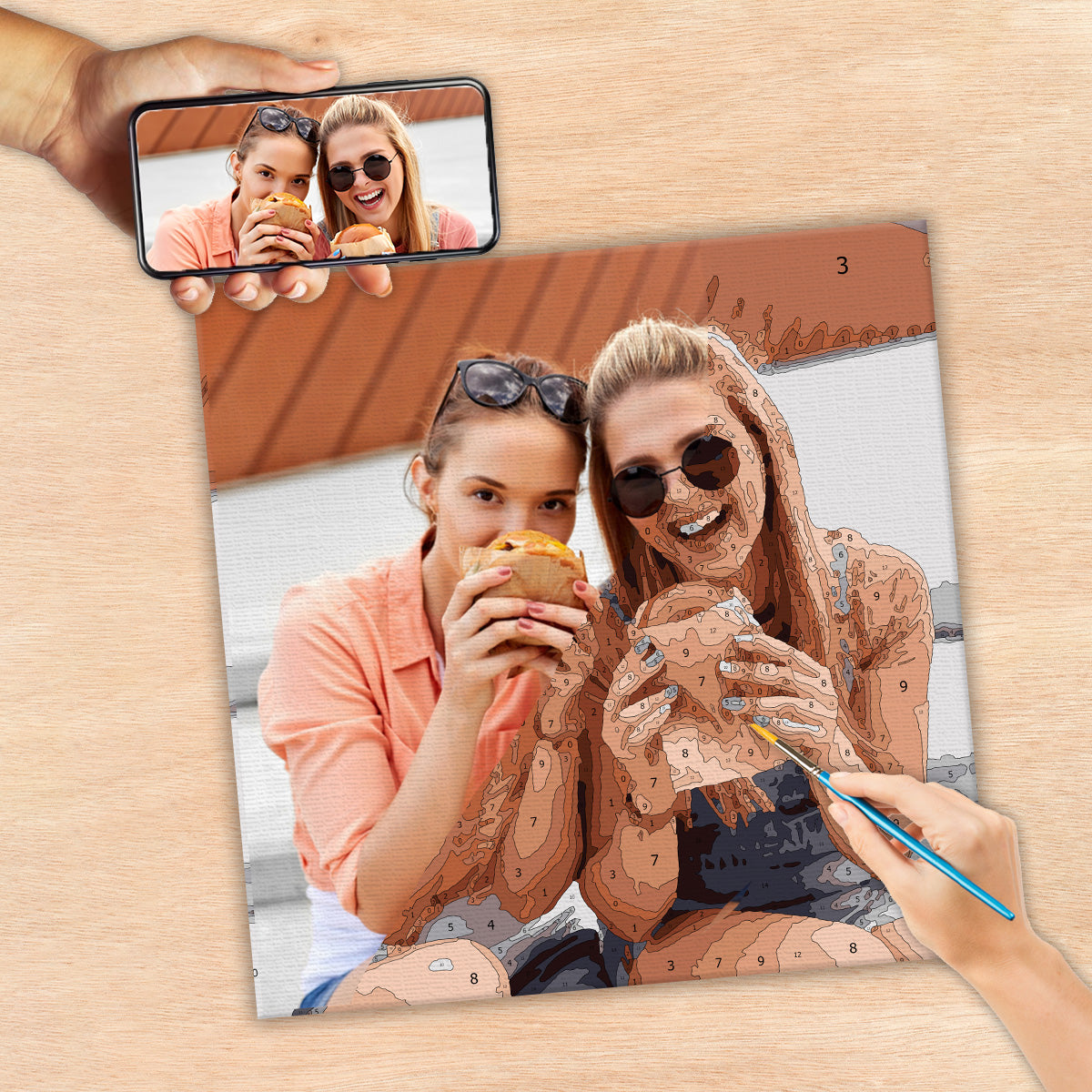 Kit de peinture par numéros personnalisé avec photo - Idéal pour une meilleure amie