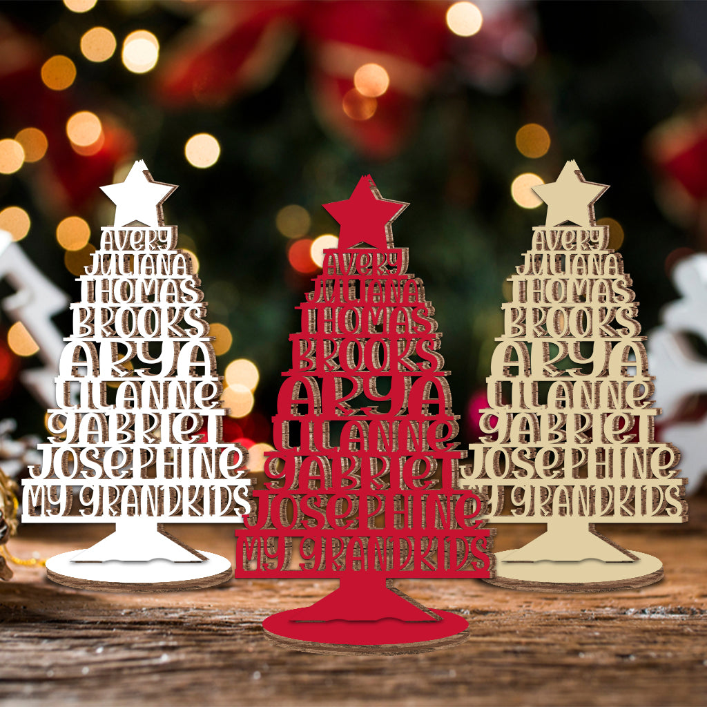 Mes petits-enfants - Cadeau pour grand-mère - Plaque en bois personnalisée à poser