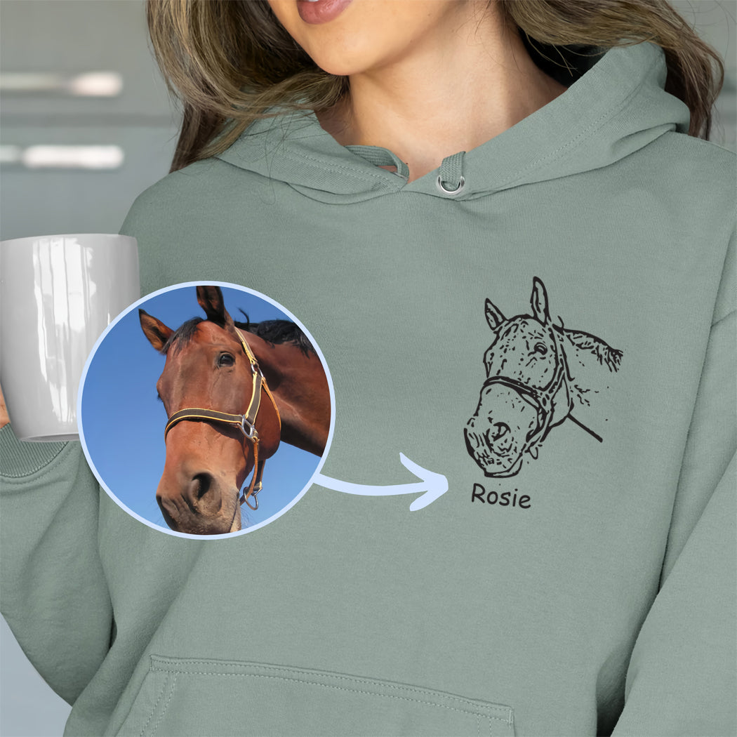 Horse Portrait - Personalized Horse Ugly Sweater
