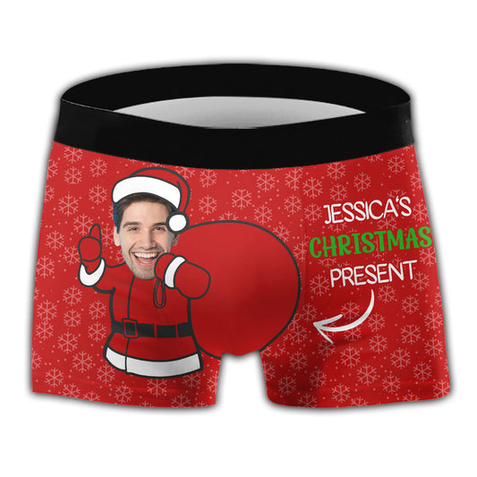 Christmas Present - Personalized Couple Men Boxer Briefs