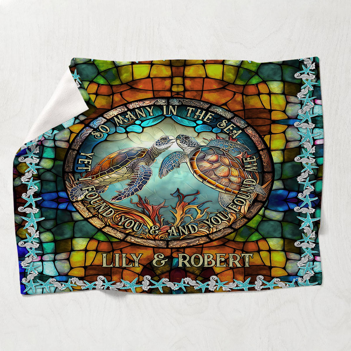 Tant de tortues dans la mer - Couverture personnalisée Tortue