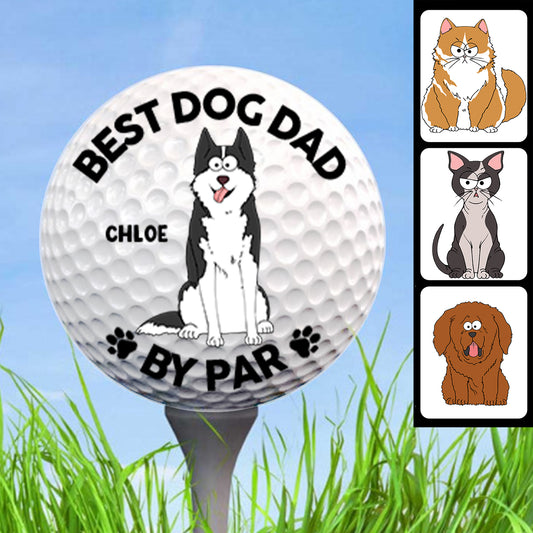 Meilleur papa de chien selon Par - Balle de golf personnalisée