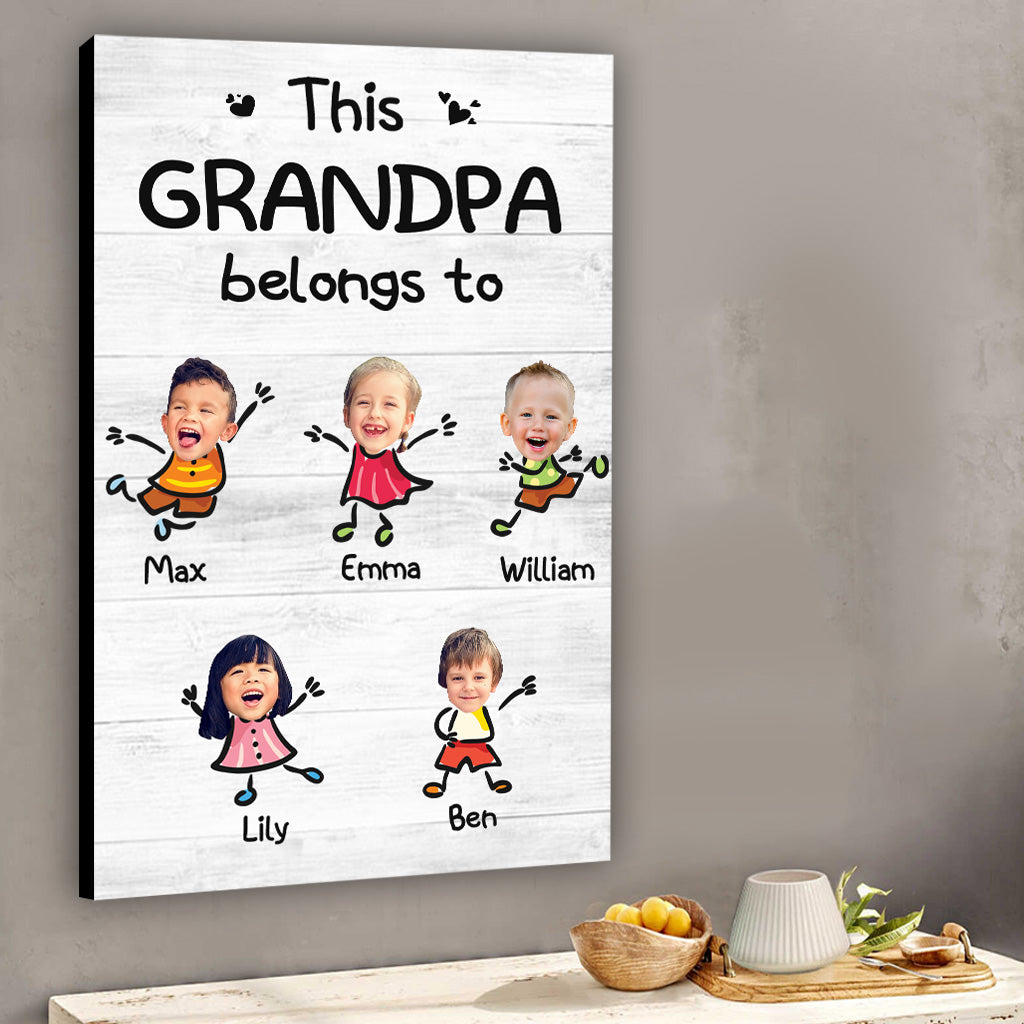 Ce grand-père appartient à - Toile et affiche personnalisées pour grand-père
